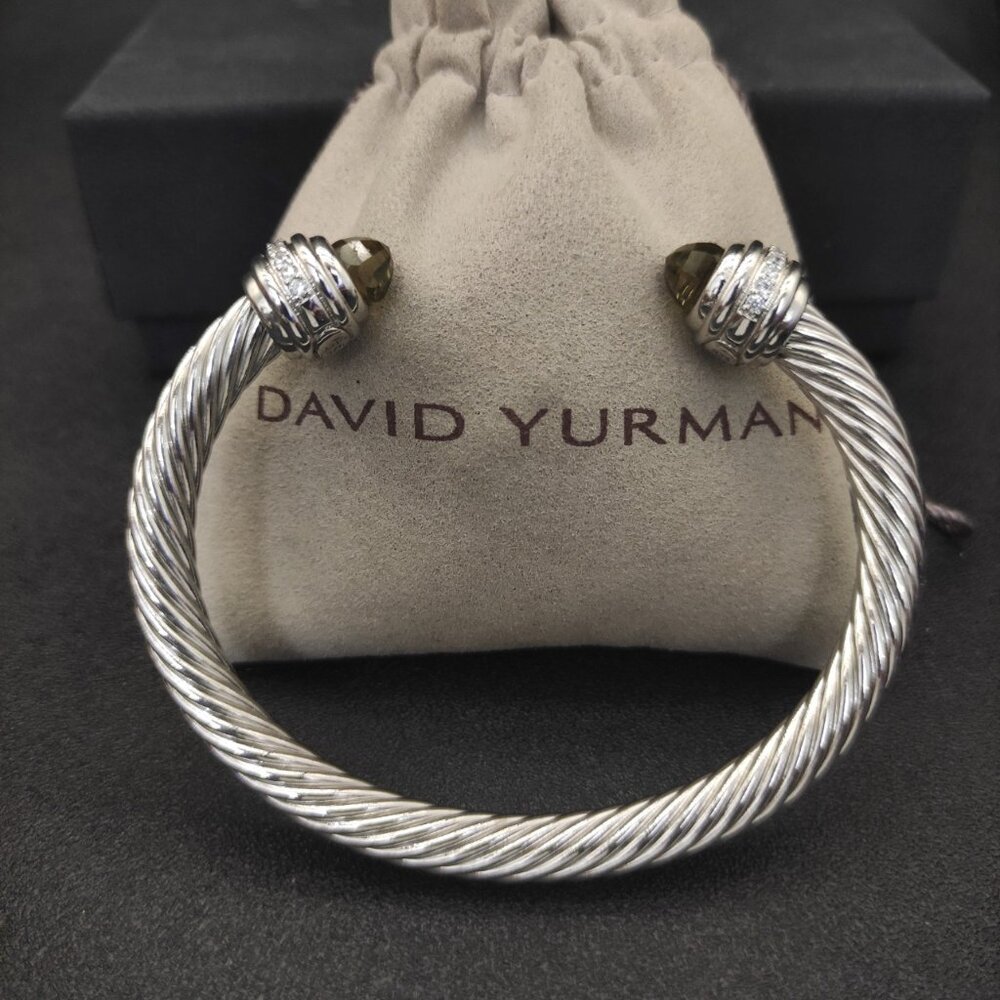 David Yurman 7mm Bracelet with Brown Pave Diamonds